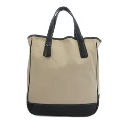 コーチ COACH トートバッグ キャンバス 素材切替 ボックスシルエット ステッチ ベージュ 黒 ブラック 7707 /NU ■GY18