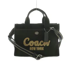 コーチ COACH 2WAY ショルダーバッグ トートバッグ キャンバス 黒 CP158 /MI ■GY42