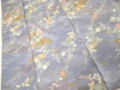 平和屋着物■上質な小紋　流水枝花文　暈し染め　金彩　正絹　逸品　DABE7947cd