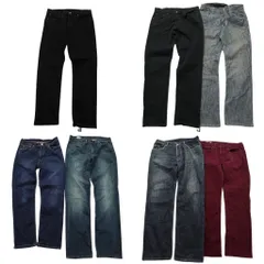 古着卸 まとめ売り リーバイス 品番MIX デニムパンツ 7枚セット ( メンズ 34/32 ) 502 799 514 541 ブラック レッド 中古 古着 NE4632