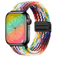 コンパチブル Apple watch バンド ブレイデッド ソロループ アップルウォッチ バンド 革新なデザイン 磁吸引バックル 交換用ベルト 49mm/46mm/45mm/44mm/42mm 通気性 頑丈 防汗 Apple watch Series Ultr