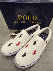 ポロ ラルフローレン スリッポン 白 新品 (235)