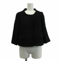 アンタイトル UNTITLED ジャケット 上着 2 黒 ブラック ノーカラー 七分袖 フラップポケット Aライン /PP ■ECA004