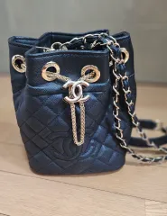 巾着 キルティング チェーン ショルダーバッグ