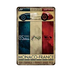新品 ブリキ看板 モナコグランプリ F1 レトロ ポスター インテリア 壁飾り ビンテージ Monaco France