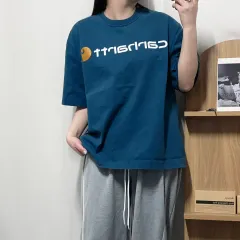 正規品 カーハート ターコイズ ビックロゴ 半袖Tシャツ オリジナル L