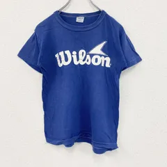 ～90s　SECO　半袖プリントTシャツ　Wilson　シングルステッチ　デカロゴ　ヴィンテージ　青　ブルー　Sサイズ　古着