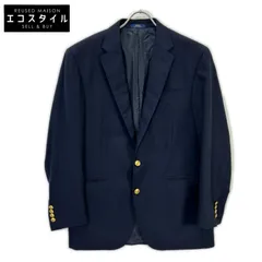 POLO RALPH LAUREN ポロ ラルフローレン 715512776001 ﾈｲﾋﾞｰ ｳｰﾙﾂｲﾙ ｻｲﾄﾞﾍﾞﾝﾂ 金釦 ﾌﾞﾚｻﾞｰｼﾞｬｹｯﾄ 40