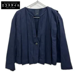 mina perhonen ミナペルホネン ws2294 ﾈｲﾋﾞｰ ｺｯﾄﾝﾘﾈﾝ ﾌﾟﾘｰﾂｼﾞｬｹｯﾄ 38のサムネイル