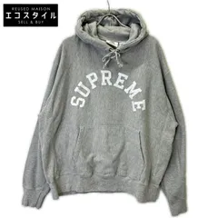 Supreme シュプリーム ×Champion 25SS ｸﾞﾚｰ ｱｰﾁﾛｺﾞ ｽｳｪｯﾄ ﾌﾟﾙｵｰﾊﾞｰﾊﾟｰｶｰ XL