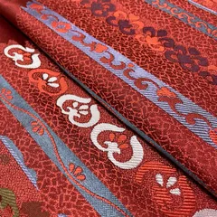 京袋帯 横縞の可愛い織出し 化繊 着物 X-620