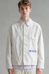 JOURNAL STANDARD × VIBTEX 別注 ワークジャケット ホワイト バックプリント M 抗ウイルス コットンツイルのサムネイル