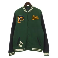 ポロ ラルフローレン POLO RALPH LAUREN スウェット ジャケット スタジャン グリーン ネイビー系 260406E
