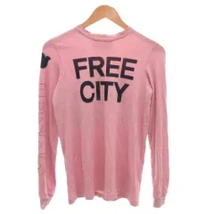 フリーシティ FREE CITY ロゴプリント Tシャツ ロンT 長袖 ダメージっ加工 S ピンク IBO82 /FFのサムネイル