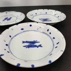 食器 和食器 水玉双魚紋 深皿2枚中皿2枚 セット A5806A08