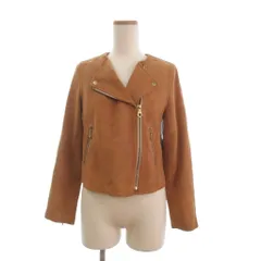ブルーレーベルクレストブリッジ BLUE LABEL CRESTBRIDGE ライダース スエードジャケット ダブル ラム 無地 ジップアップ 55F15-720-10 茶 ブラウン 38 ■TC