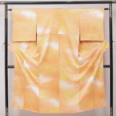 小紋 袷 身丈146cm 裄丈60cm 正絹 Sランク インフォーマル 広衿 XSサイズ 青海波 古典的 鮮やか 多色系 HP 1221-15197