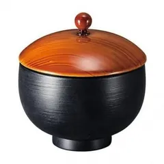 （食洗機対応）小梅椀　木目/黒刷毛目(内黒)　30004140