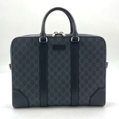 美品】グッチ GGキャンバス ブリーフケース ビジネスバッグ ブラック