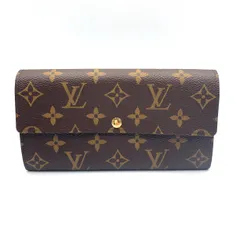 LOUIS VUITTON ポシェット ポルトモネ クレディ モノグラム モノグラム PVC ブラウン 二つ折り長財布 ゴールド M61724
