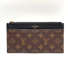 LOUIS VUITTON スリム パース モノグラム モノグラム RFID対応 レザー×PVC ブラウン×ブラック 長財布 ゴールド M80348 