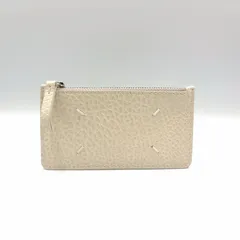 Maison Margiela 4ステッチ フラグメント カードホルダー レザー オフホワイト コインケース シルバー