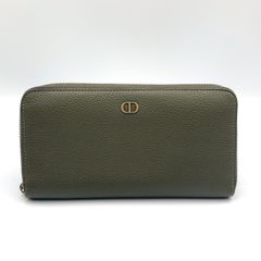 極美品✨現行 ディオール CDロゴ ラウンドファスナー 長財布 レザー 黒