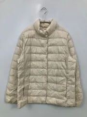 UNIQLO ユニクロ ダウンジャケット/コート XL アイボリー ナイロン 無地 キルティング ショート丈 フードなし