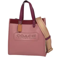コーチ COACH ロゴ トートバッグ 2WAY ショルダーバッグ レザー ピンク C1093 レディース 【中古】