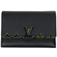 ルイ・ヴィトン Louis Vuitton ポルトフォイユ カプシーヌ コンパクト 三つ折り財布 トリヨン ブラック M82764 レディース 【中古】