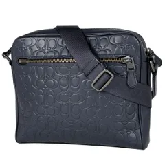 コーチ COACH シグネチャー ショルダーバッグ レザー ネイビー 32220 メンズ 【中古】
