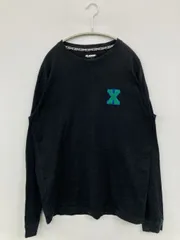 XLARGE エクストララージ Tシャツ/カットソー L ブラック 無地 ワンポイント ブランドロゴ ミドル丈 長袖 クルーネック(丸首)