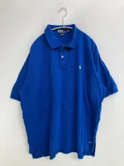 Polo by Ralph Lauren ポロバイラルフローレン ポロシャツ XXL ブルー 無地 ワンポイント ブランドロゴ 刺繍 半袖