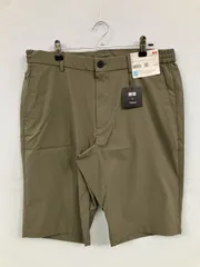 UNIQLO × Theory チノパンツ L カーキ ハーフ・ひざ丈 無地 スタンダード レギュラー ウエストゴム・紐