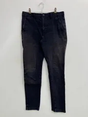 UNIQLO ユニクロ チノパンツ ウエスト 70cm ブラック フルレングス コットン ストレッチ 無地 スキニー・タイト テーパード レギュラー