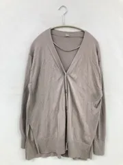 UNIQLO ユニクロ カーディガン/ボレロ S グレー コットン ニット 無地 ミドル丈 長袖