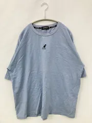 KANGOL カンゴール Tシャツ/カットソー L スカイブルー 無地 ワンポイント ブランドロゴ 刺繍 ミドル丈 半袖 クルーネック(丸首)