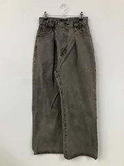 JEANASIS ジーナシス デニムパンツ S グレー フルレングス 無地 ワイド・ルーズ ストレート ハイウエスト ヴィンテージ