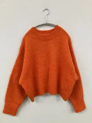 Ungrid アングリッド ニット/セーター F オレンジ ウール・ニット ナイロン 無地 ショート丈 長袖 クルーネック(丸首)