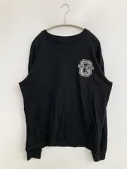 GAP ギャップ Tシャツ/カットソー M ブラック 前面プリント バックプリント ブランドロゴ ミドル丈 長袖 クルーネック(丸首)