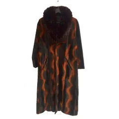 elevage エルバージュ ファーコート 黒 ブラック オレンジ ■GY99