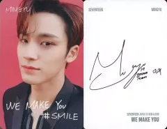 【中古】コレクションカード(男性) SEVENTEEN/MINGYU(ミンギュ)/「#SMILE」・裏面グレー/CD「JAPAN 1ST MINI ALBUM WE MAKE YOU」(CARAT盤)特典フォトカード