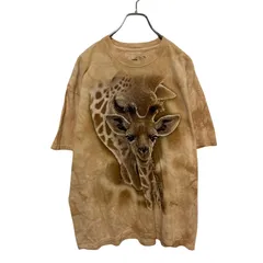 【THE MOUNTAIN】 Giraffe Face Animal Tie-dye キリン アニマルタイダイTシャツ S-6055