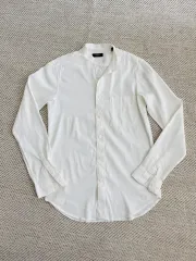 Theory バンドカラー カジュアル シャツ 白