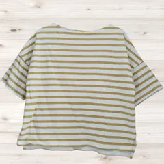 B1662 サマンサモスモス SM2 Samansa Mos2 Tシャツ 半袖 カットソー(M) 白 ボーダー 総柄 綿 Uネック ノーカラーのサムネイル
