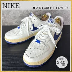 S760 NIKE AIR FORCE1 LOW 07 BLUE FQ8103-133【ケア済/清潔なリユース靴】ナイキ エアフォース1ロー 2007モデル ホワイト×ブルー サイズUK8.5(JP28cm)