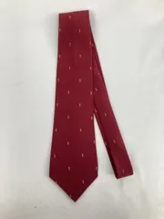SAINT LAURENT サンローラン ネクタイ レッド ブランドロゴ その他総柄