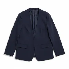 【タグ付き】ジーユー GU ジャケット ノーカラージャケット シンプル サイドポケット ネイビー XXLサイズ 2025123100046