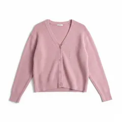 【タグ付き】ユニクロ UNIQLO KIDS カーディガン Vネック スフレヤーン リブ ピンク 160サイズ 2026010100200のサムネイル