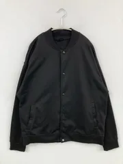 WORKMAN ブルゾン L ブラック スウェット ミドル丈 無地 フードなし ボタン留め